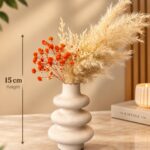 Ceramic Triple Gourd Stacked Vase - 15cm