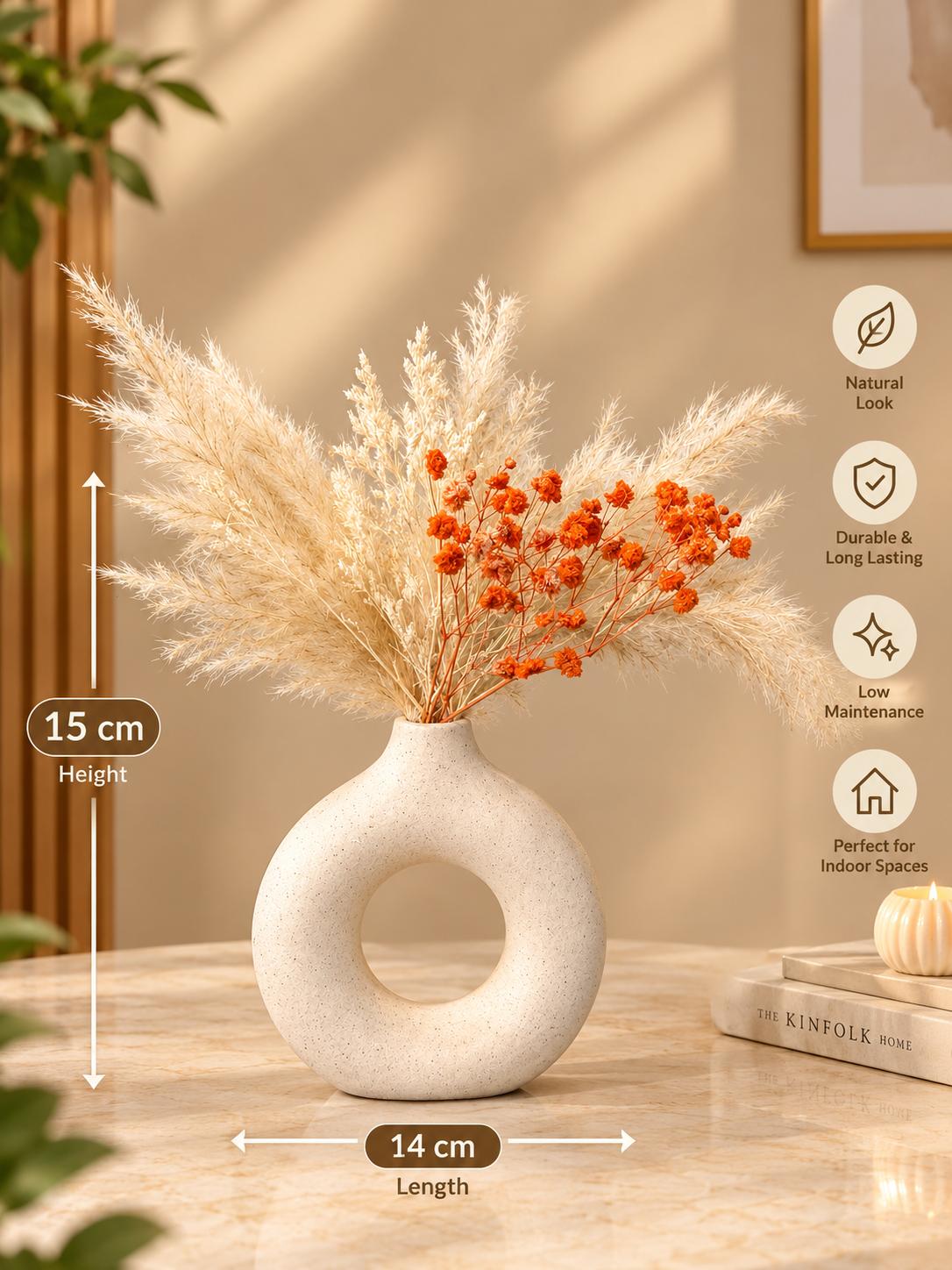 WhatsApp Image 2026-09-07 at 1.23.42 AM (1) Ceramic Donut Ring Vase - 15cm - Image 1