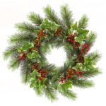 Round Artificial Christmas Greenery Wreath